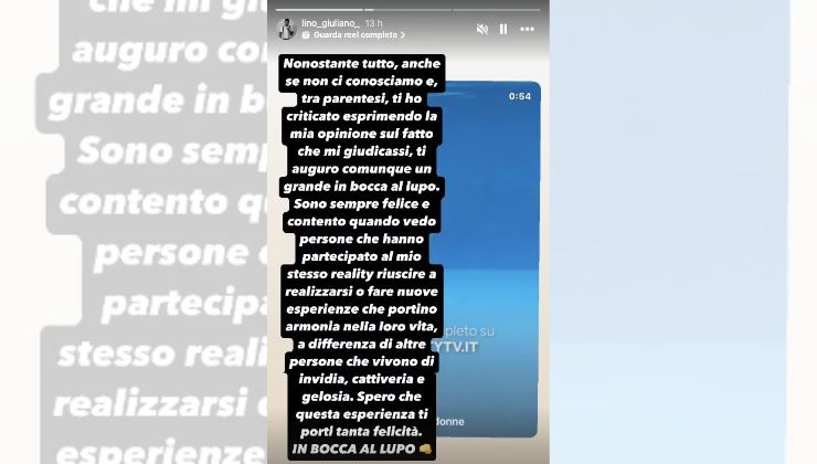  arriva un messaggio inaspettato proprio dall'ex